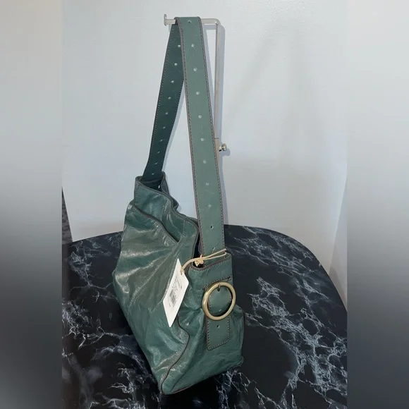 HOBO Handbag Render Shoulder Bag Polished Leather Sage Leaf AUTHENTIC NWT - Picture 8 of 8